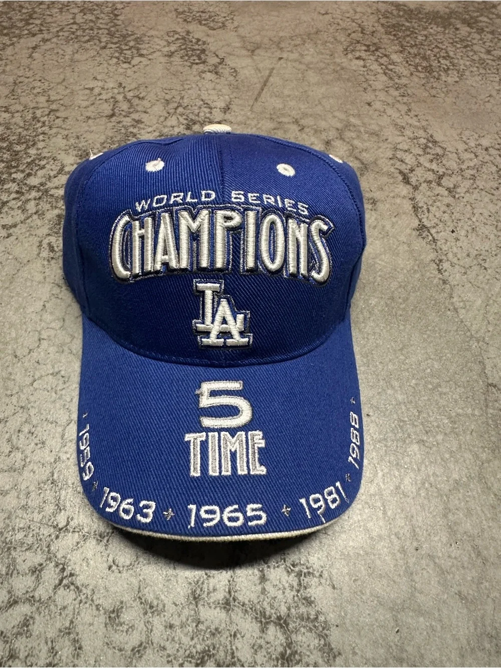 Vintage Los Angeles Dodgers 5 Times Champs Embroidered Strap Back Hat New